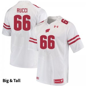 Men's Wisconsin Badgers NCAA #66 Nolan Rucci White Authentic Under Armour Big & Tall Stitched College Football Jersey TI31H56SB